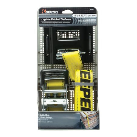 Keeper Keeper 1.75 in. W X 15 ft. L Black/Yellow Ratchet Tie Down Strap 1333 lb 1 pk 89350